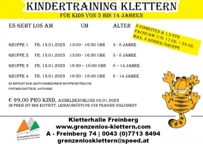 Kinderklettern im Januar 2023
